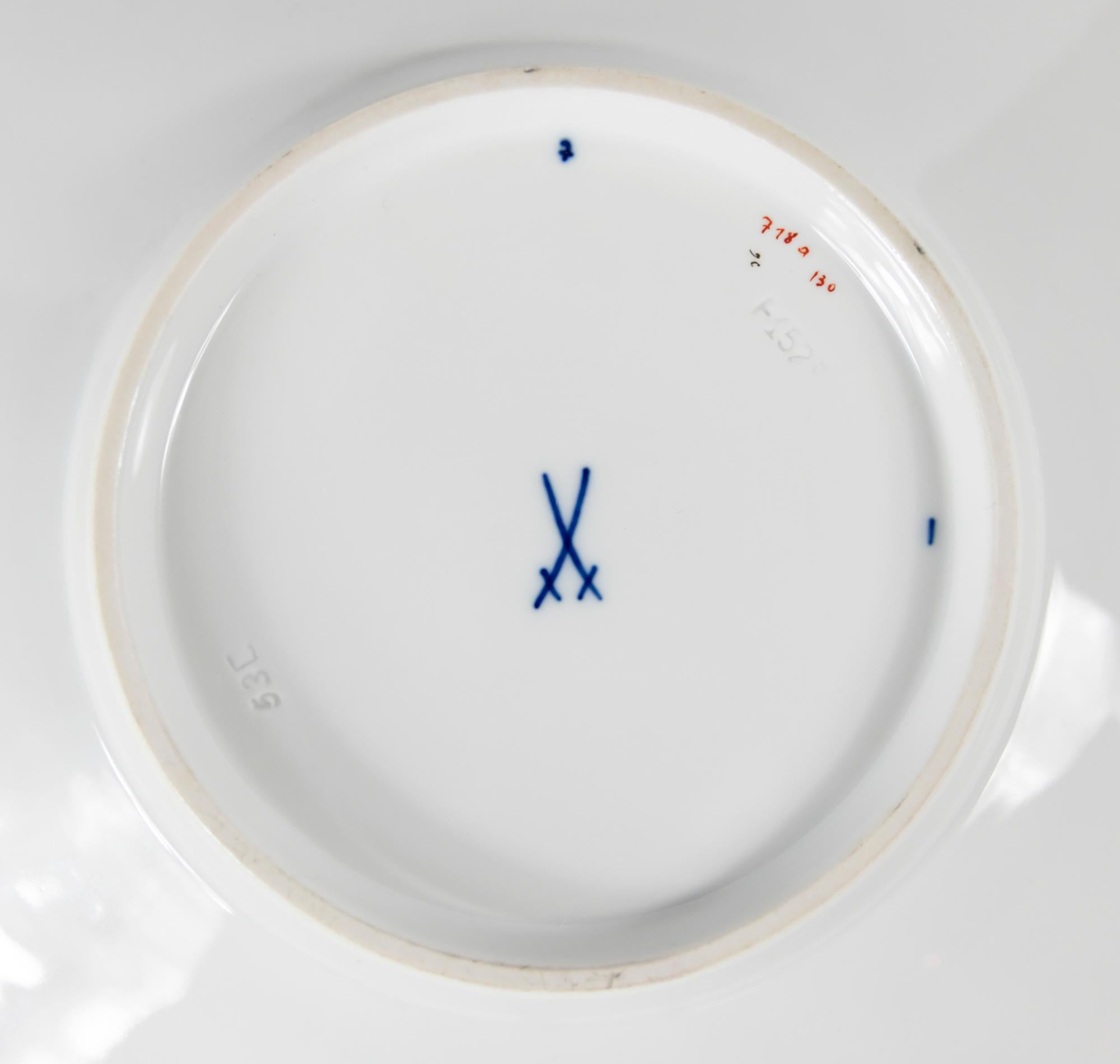20th Century Meissen Hand Painted Gilded Porcelain Plate