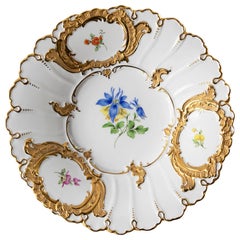 Meissen Hand Painted Gilded Porcelain Plate