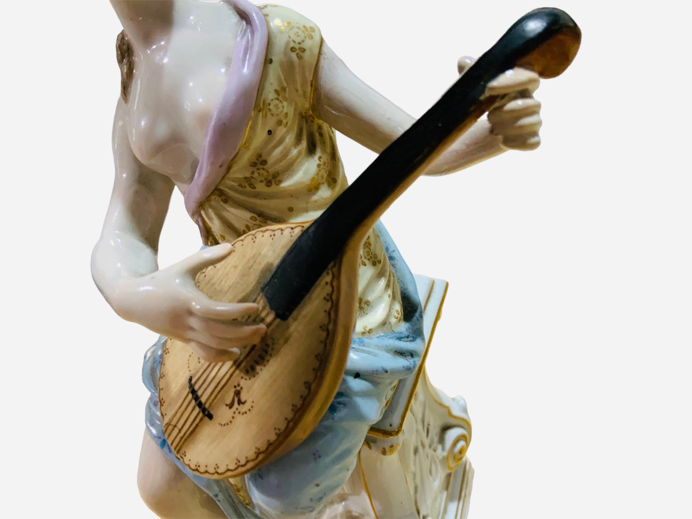 Meissen Hand Painted Porcelain Figurine Of A  Greek Mythology’s Muse  For Sale 5