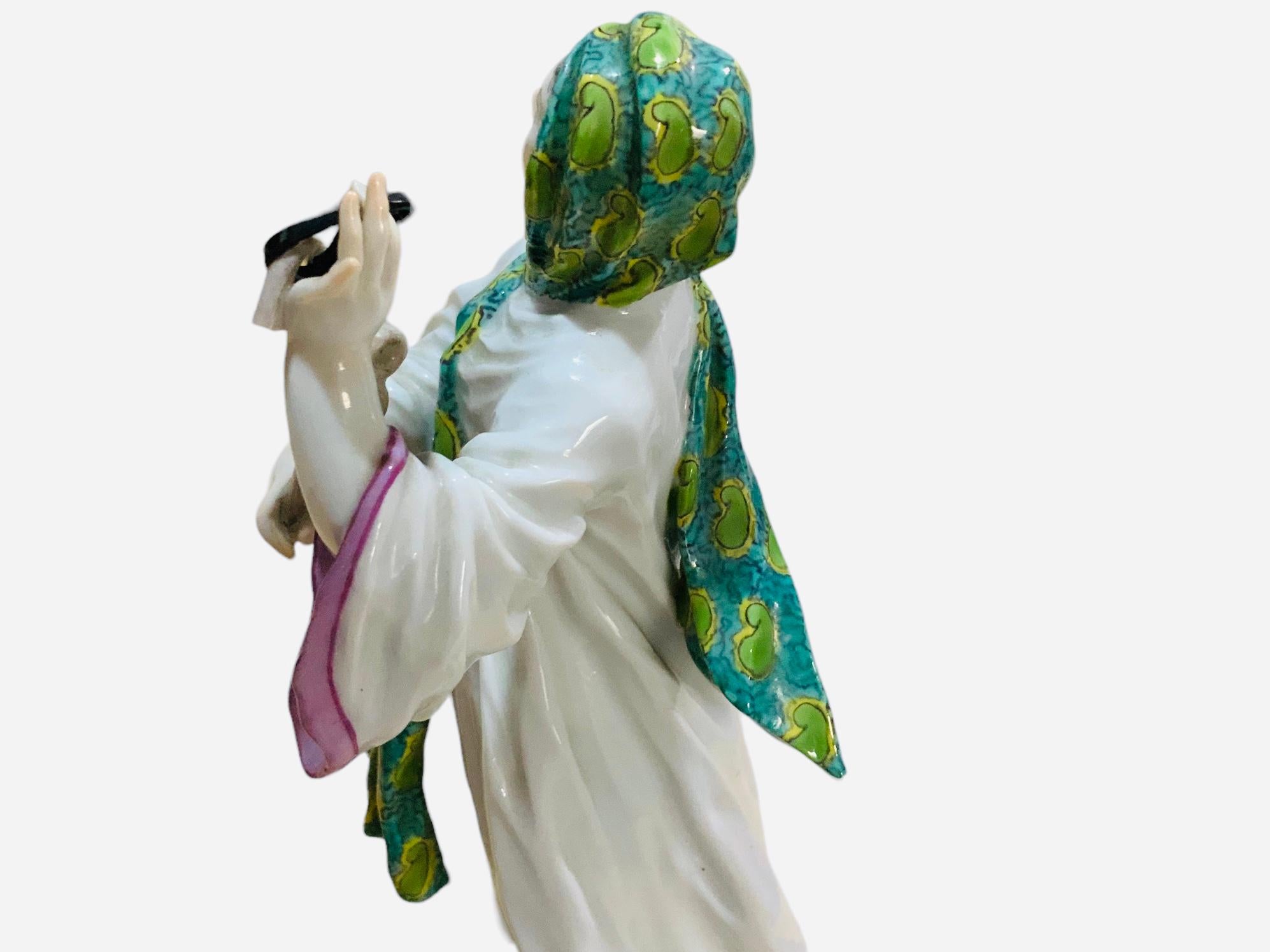 Meissen Hand Painted Porcelain Figurine Of  A Middle East Lady For Sale 2