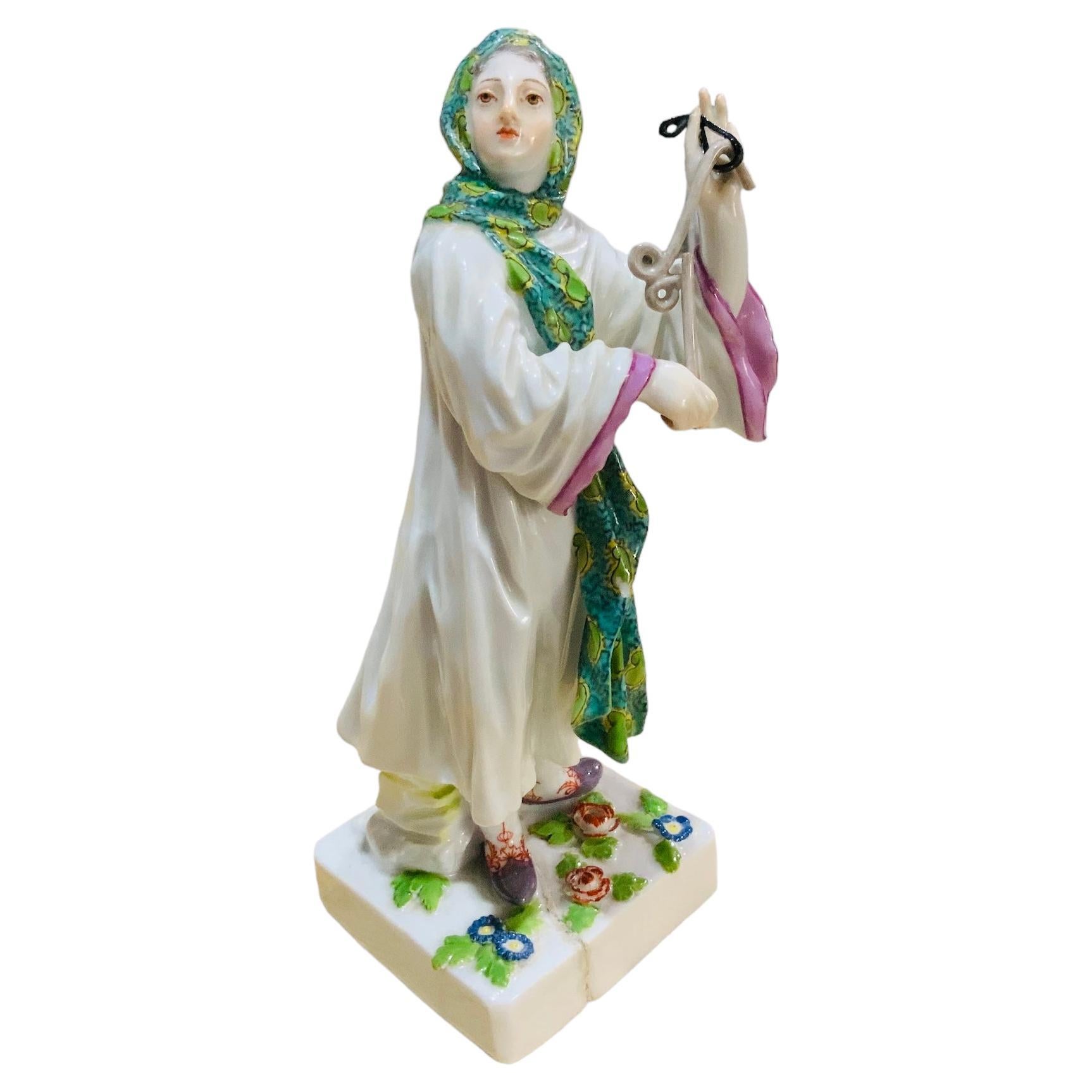 Meissen Hand Painted Porcelain Figurine Of  A Middle East Lady