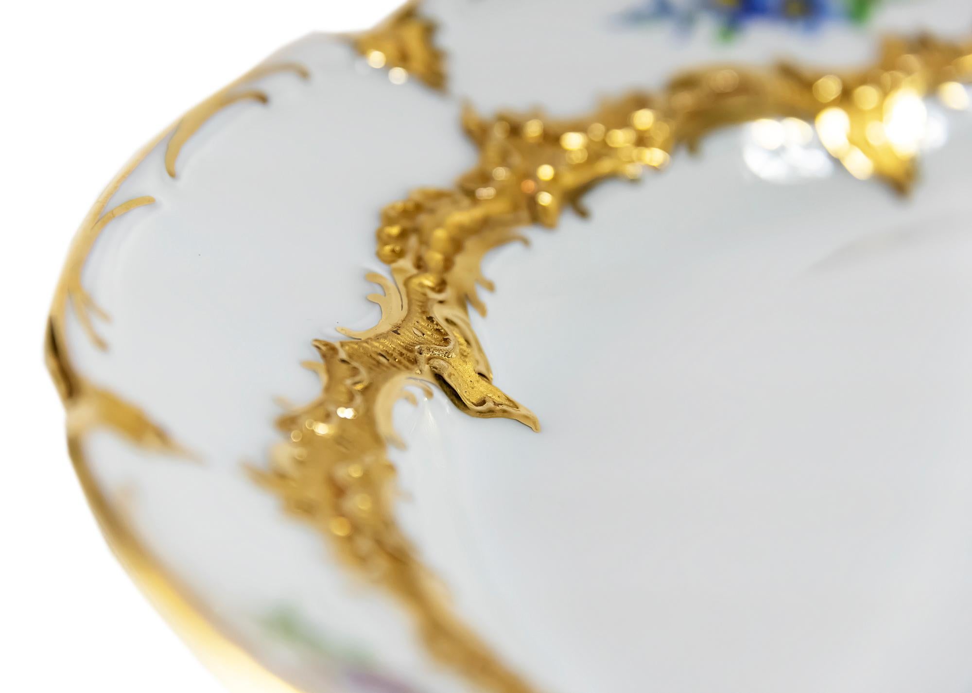 Hand-Painted Meissen Hand Painted Porcelain Plate