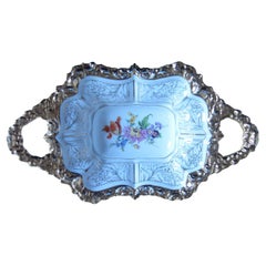 Meissen Handpainted and Goldpleated Porcelainplate