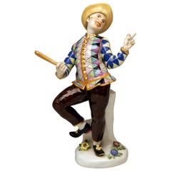 Meissen Harlequin with Stick Model 237 64507 Johann J. Kändler made 20th century