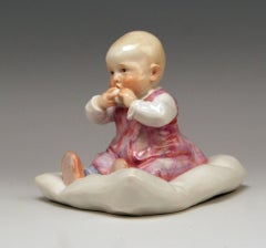 Meissen Hentschel Child Sitting on Cushion Figurine Model U 150 Made circa 1905