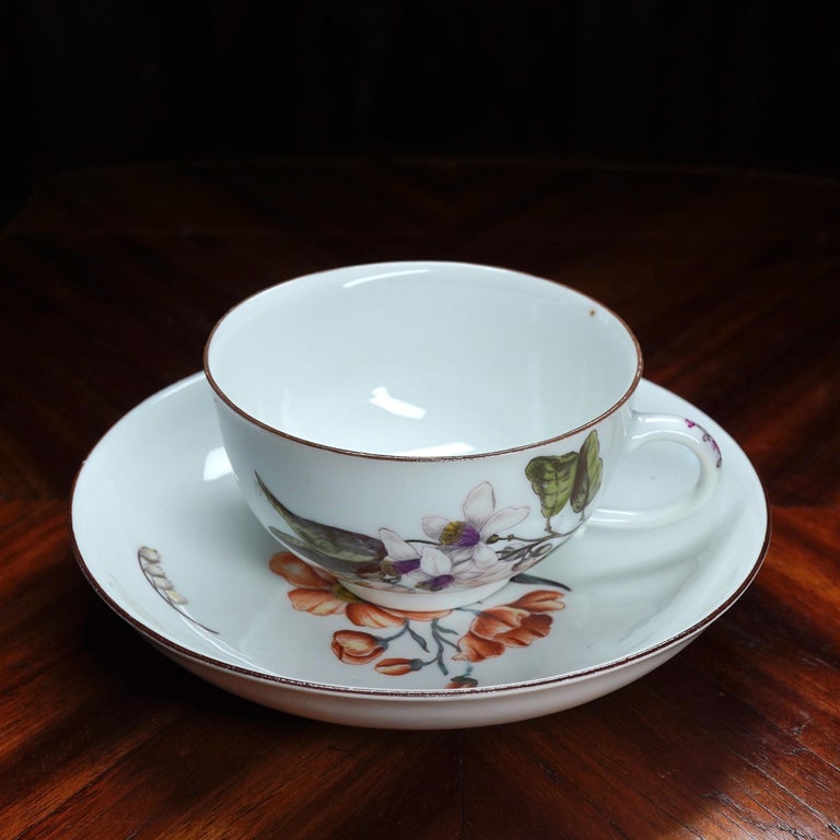 Meissen 'Holzschnittblumen' Flowers Cup and Saucer, Flowers, circa 1750 In Good Condition For Sale In Geelong, Victoria