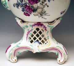 Meissen Huge Tea Pot and Warmer Rococo Period Flowers Paintings Höroldt Era 1750