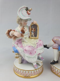 Meissen Huntsman and Companion with Dogs