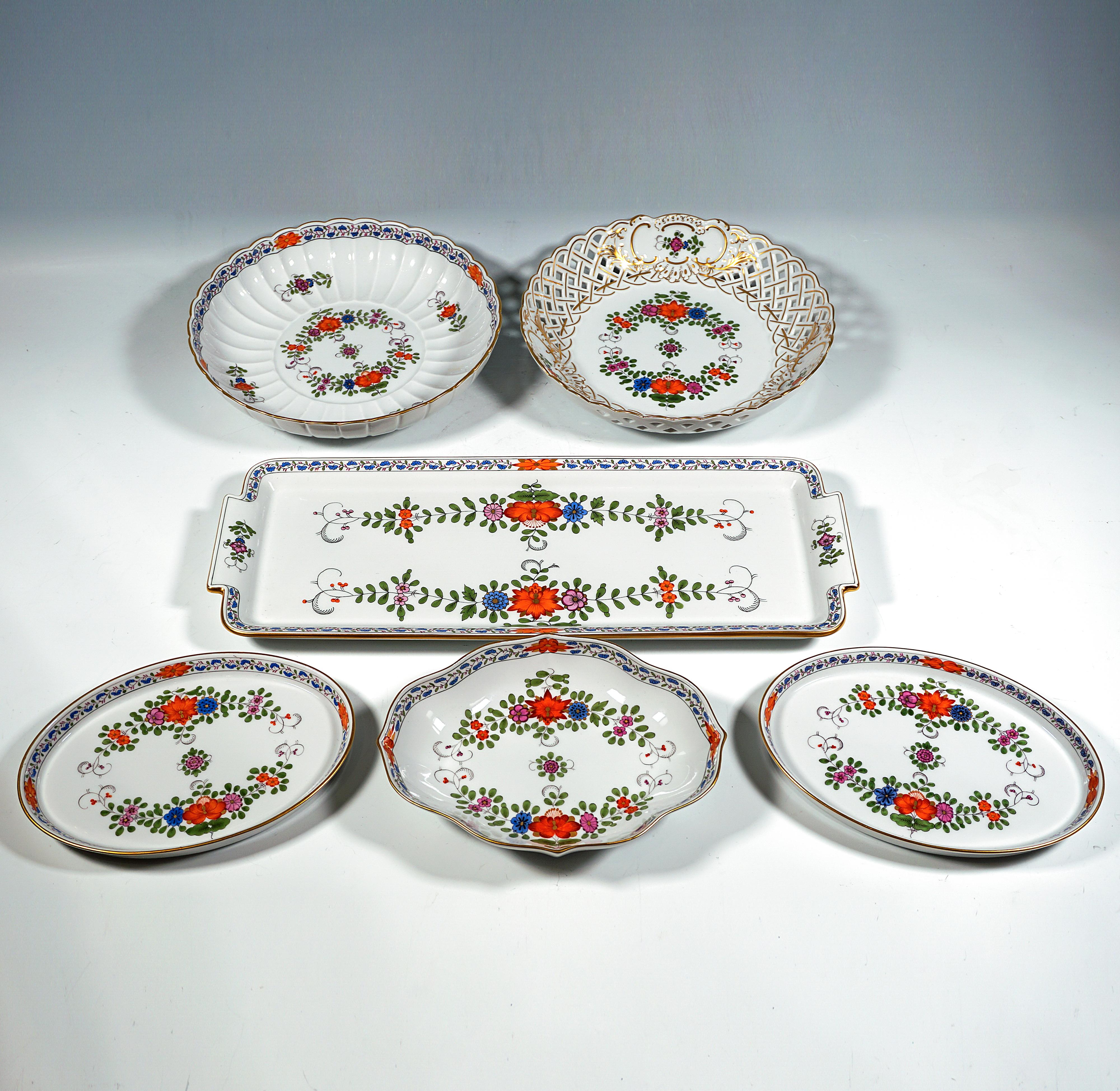 Juego de café, té y postre Meissen para 12 personas, flores indias, Alemania, S. XX siglo XX en venta