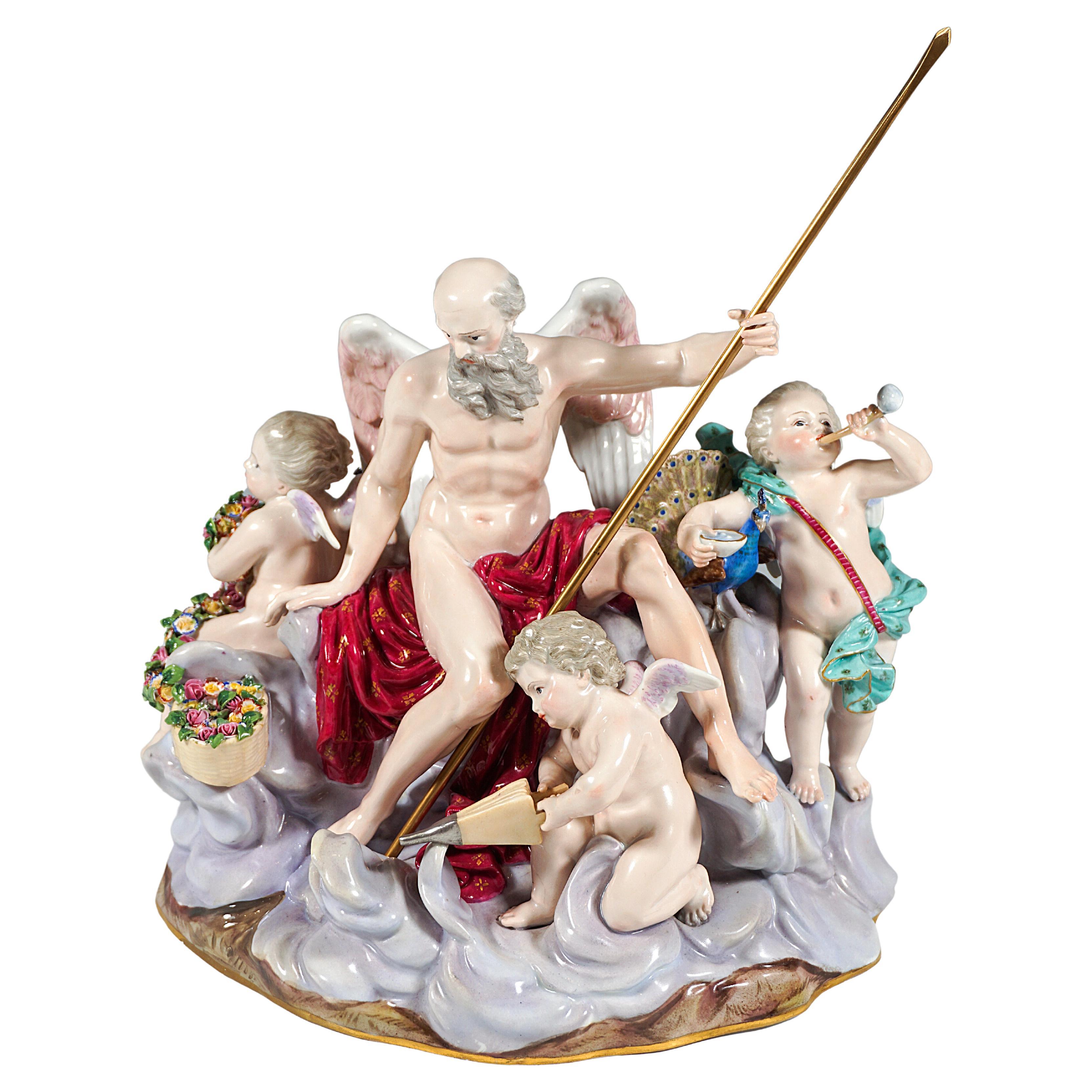 Meissen Large Allegorical Group 'The Air' by M.V. Acier, Germany Around 1850