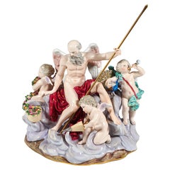 Meissen Large Allegorical Group 'The Air' by M.V. Acier, Germany Around 1850