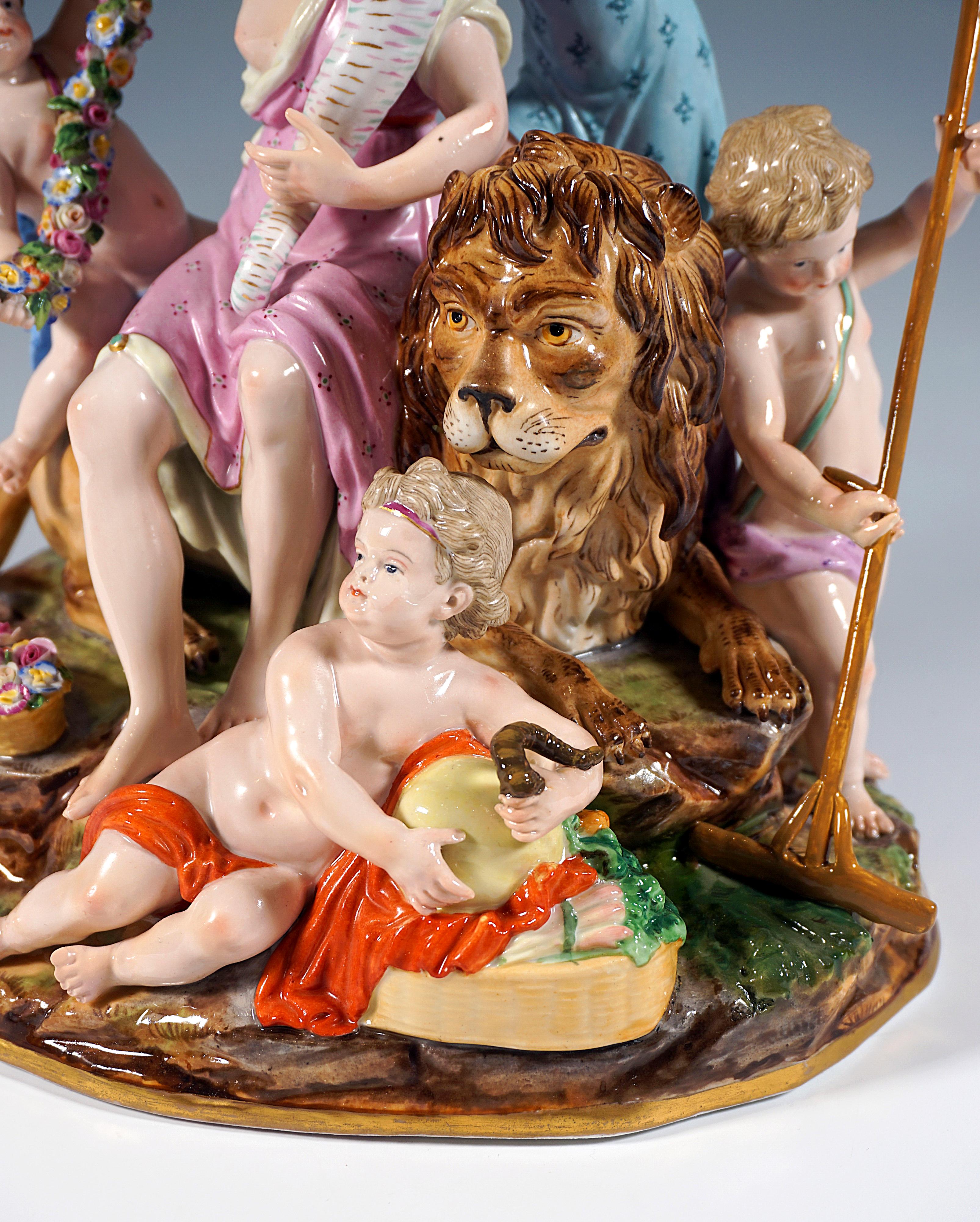 Meissen Large Allegorical Group 'The Earth' by M.V. Acier, Germany Around 1850 For Sale 4