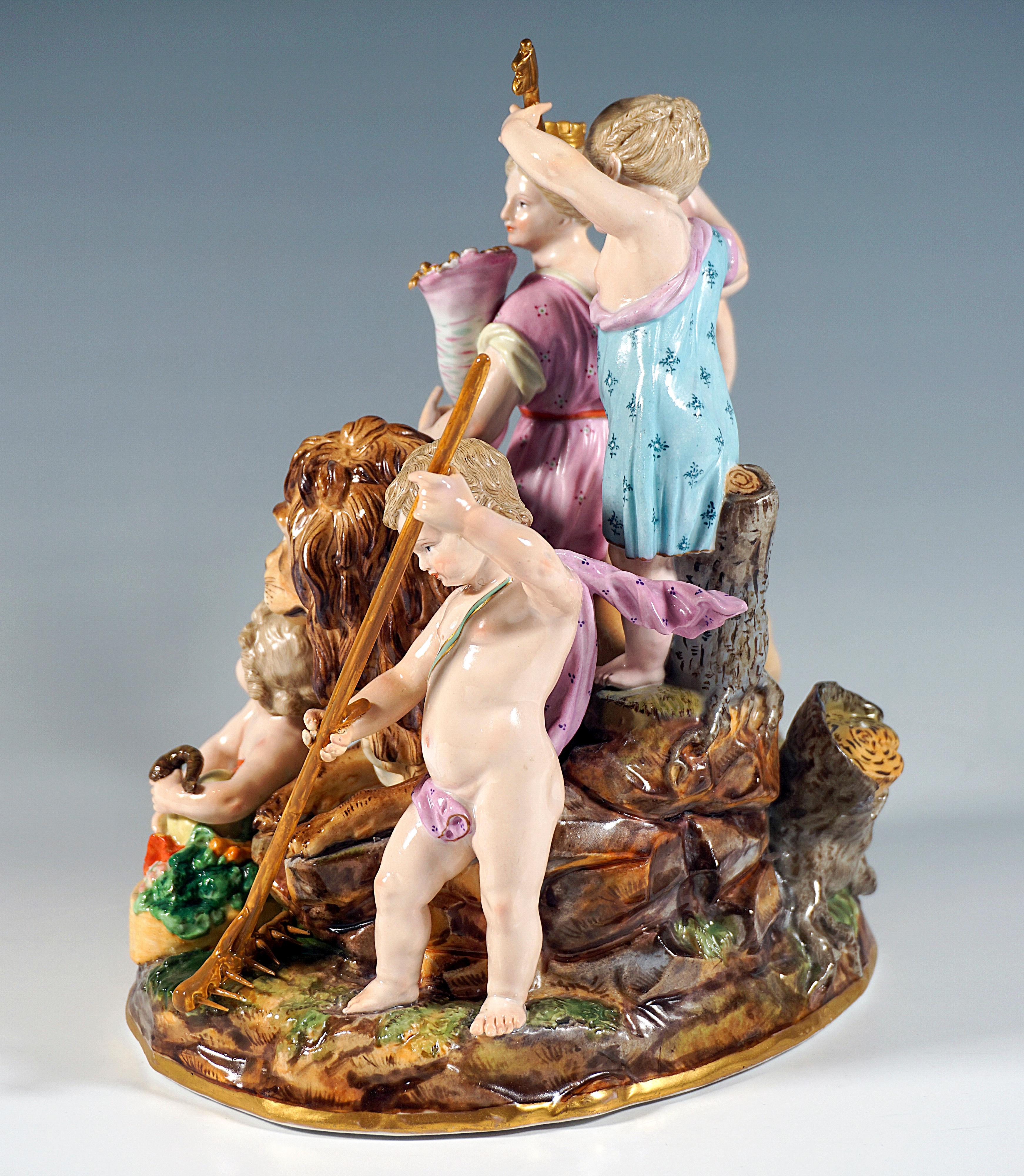 Hand-Crafted Meissen Large Allegorical Group 'The Earth' by M.V. Acier, Germany Around 1850 For Sale