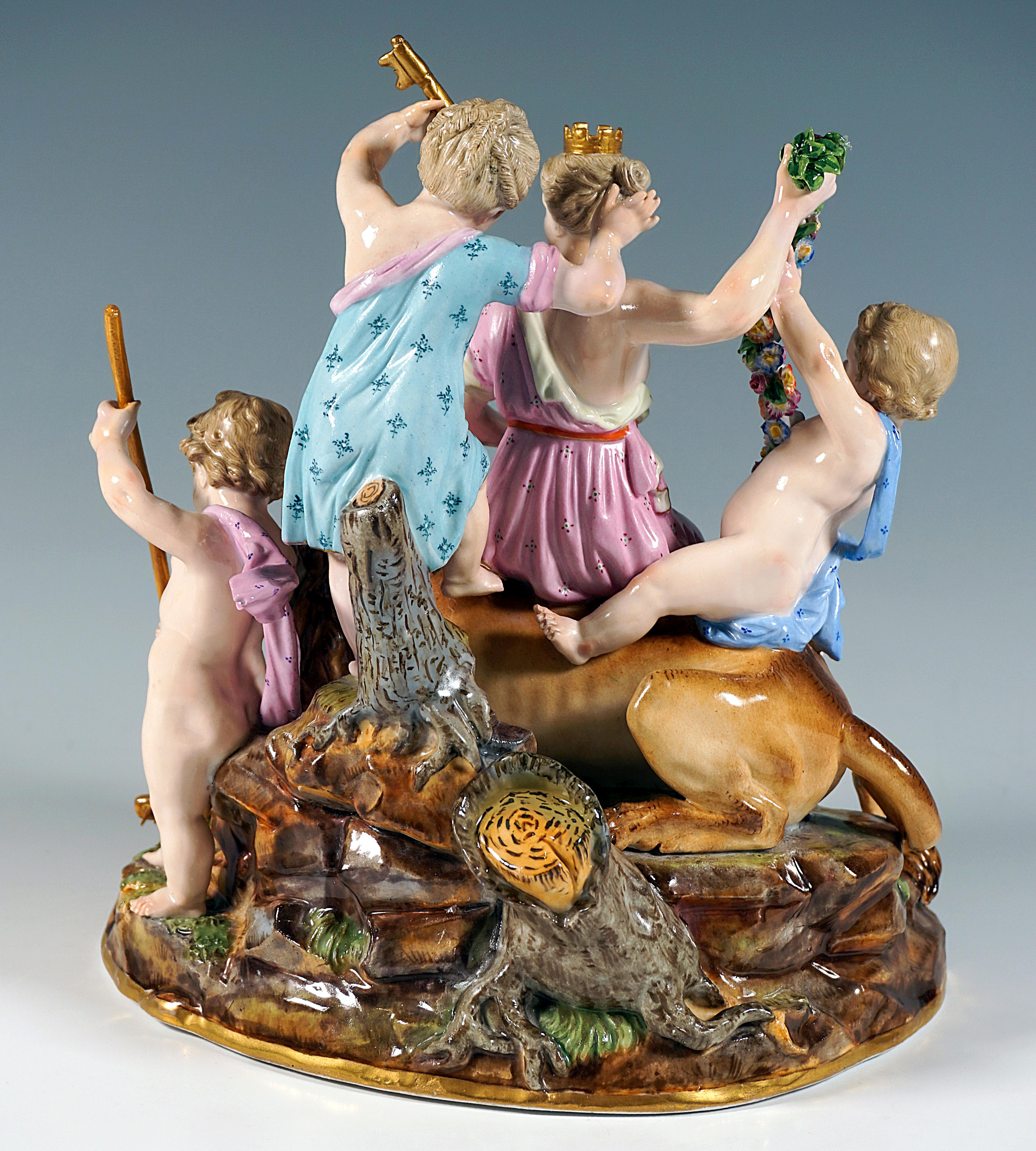 Meissen Large Allegorical Group 'The Earth' by M.V. Acier, Germany Around 1850 In Good Condition For Sale In Vienna, AT