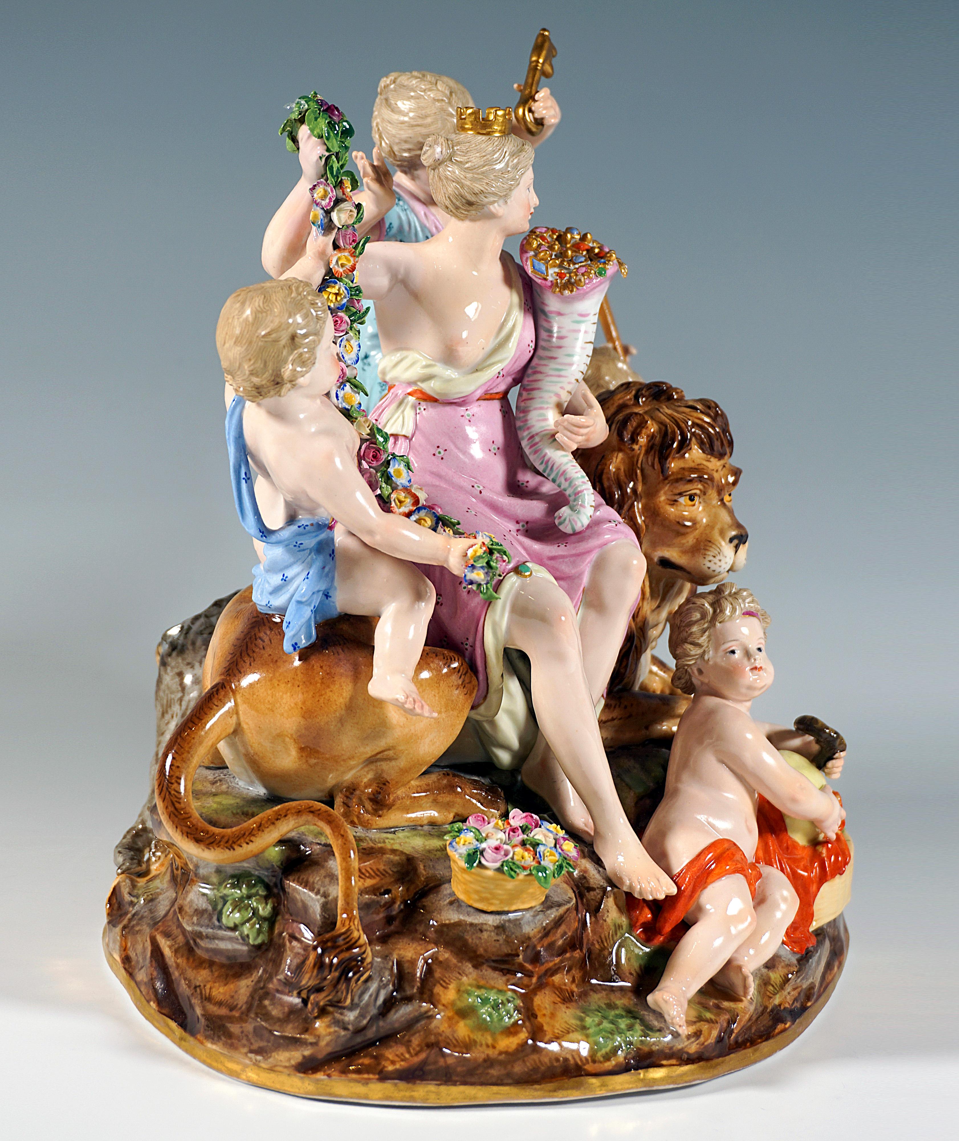19th Century Meissen Large Allegorical Group 'The Earth' by M.V. Acier, Germany Around 1850