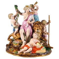 Used Meissen Large Allegorical Group 'The Earth' by M.V. Acier, Germany Around 1850