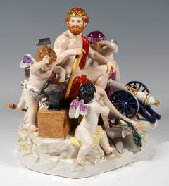 Meissen Large Allegorical Group 'The Fire' by M.V. Acier, Germany Around, 1850