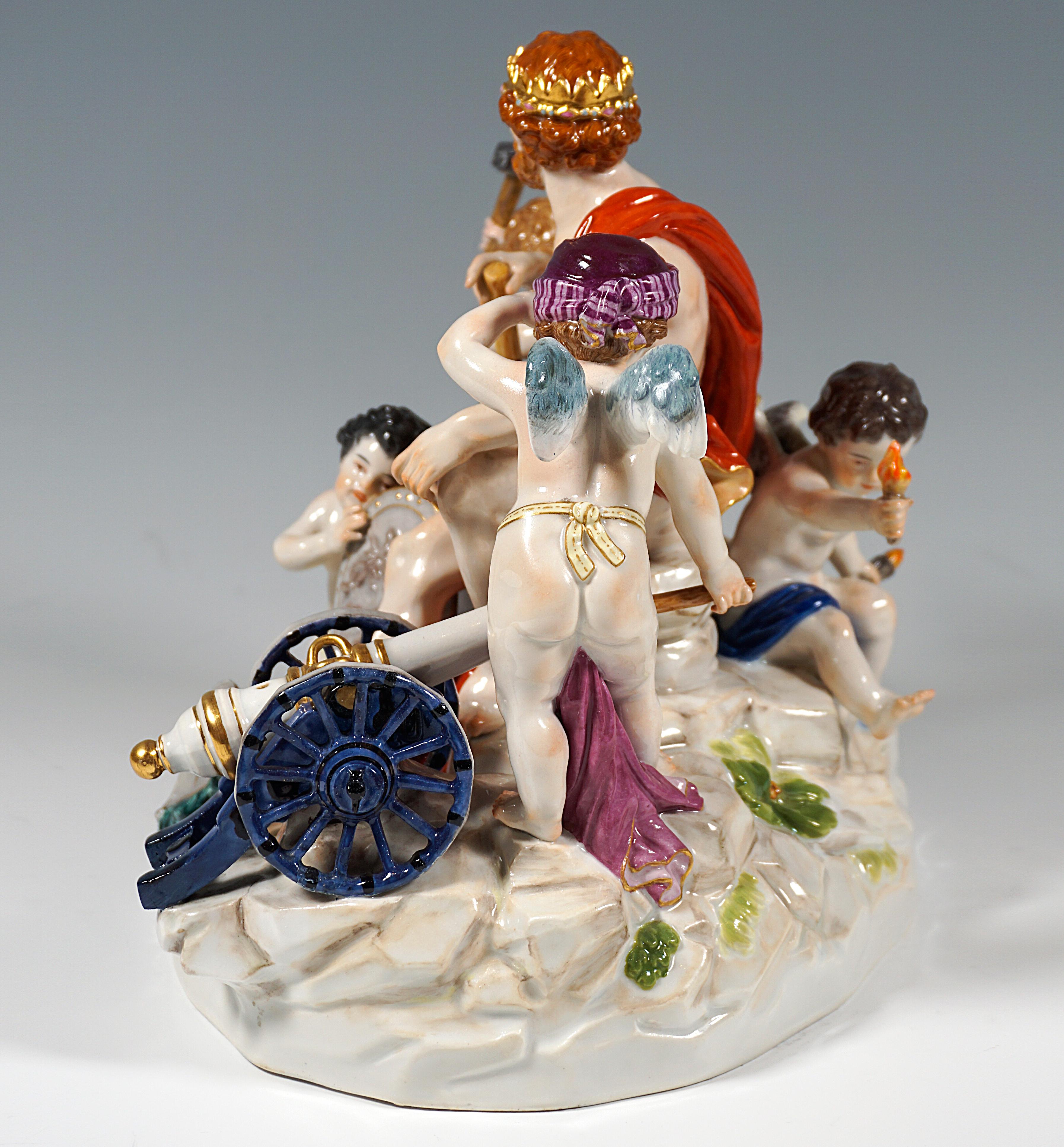 19th Century Meissen Large Allegorical Group 'The Fire' by M.V. Acier, Germany Around, 1850 For Sale
