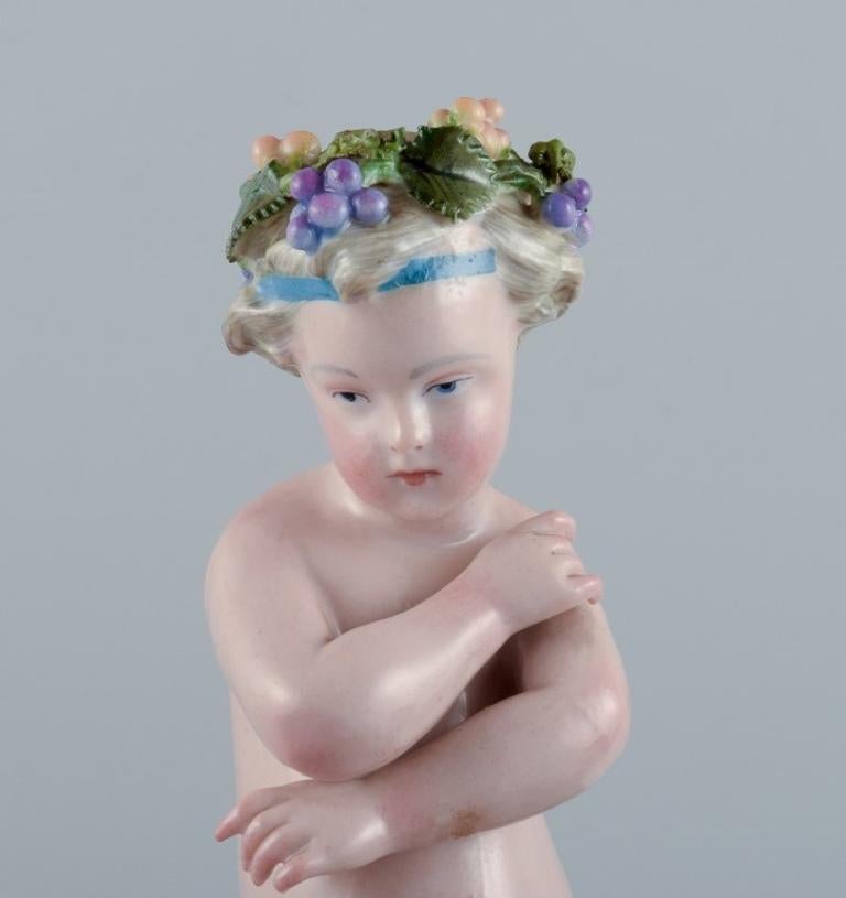 19th Century Large European antique porcelain figure group.  Bacchanalia with putti. For Sale