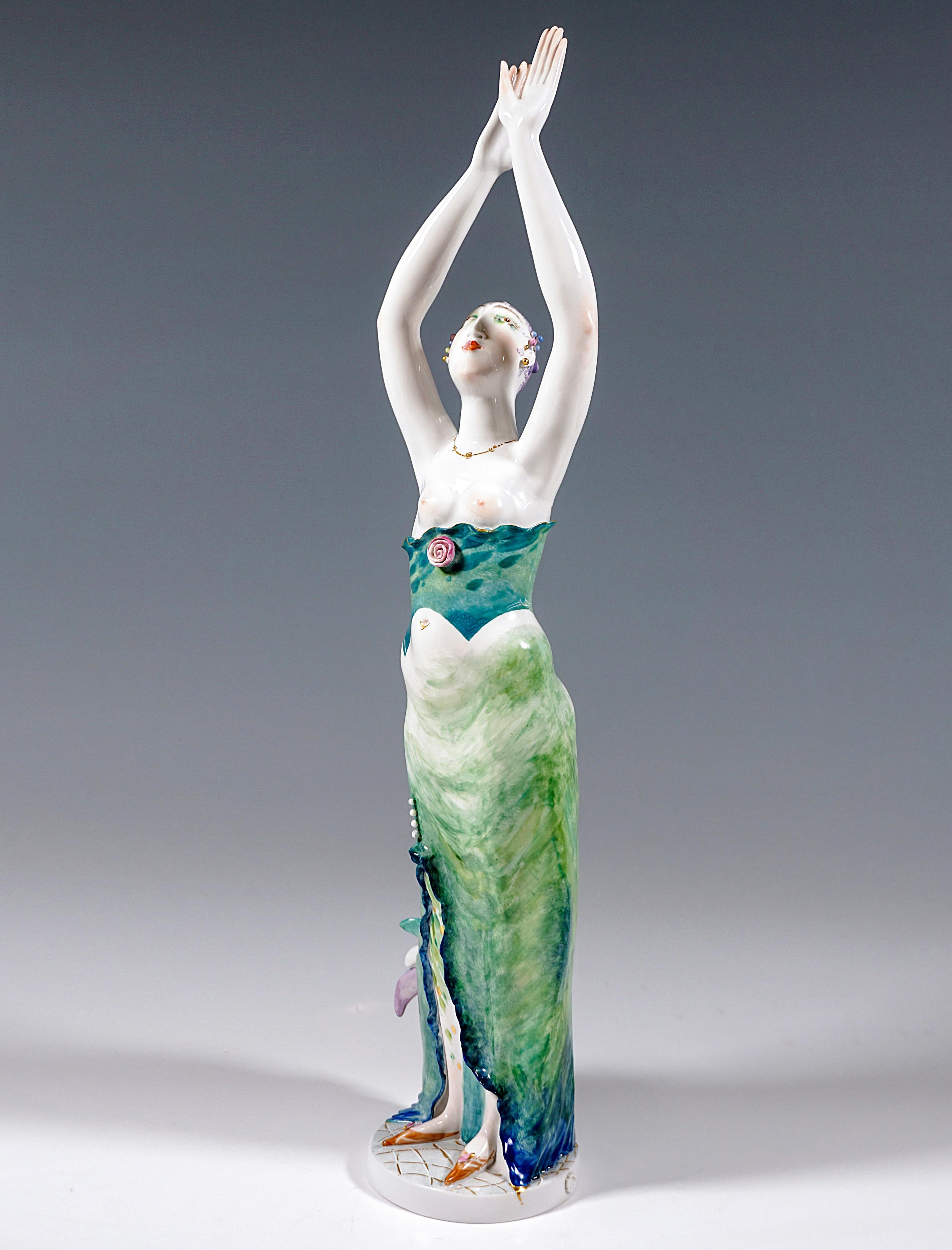 Modern Meissen Large Pair of Allegory Figurines Day & Night by Silvia Kloede, Ca 2007 For Sale