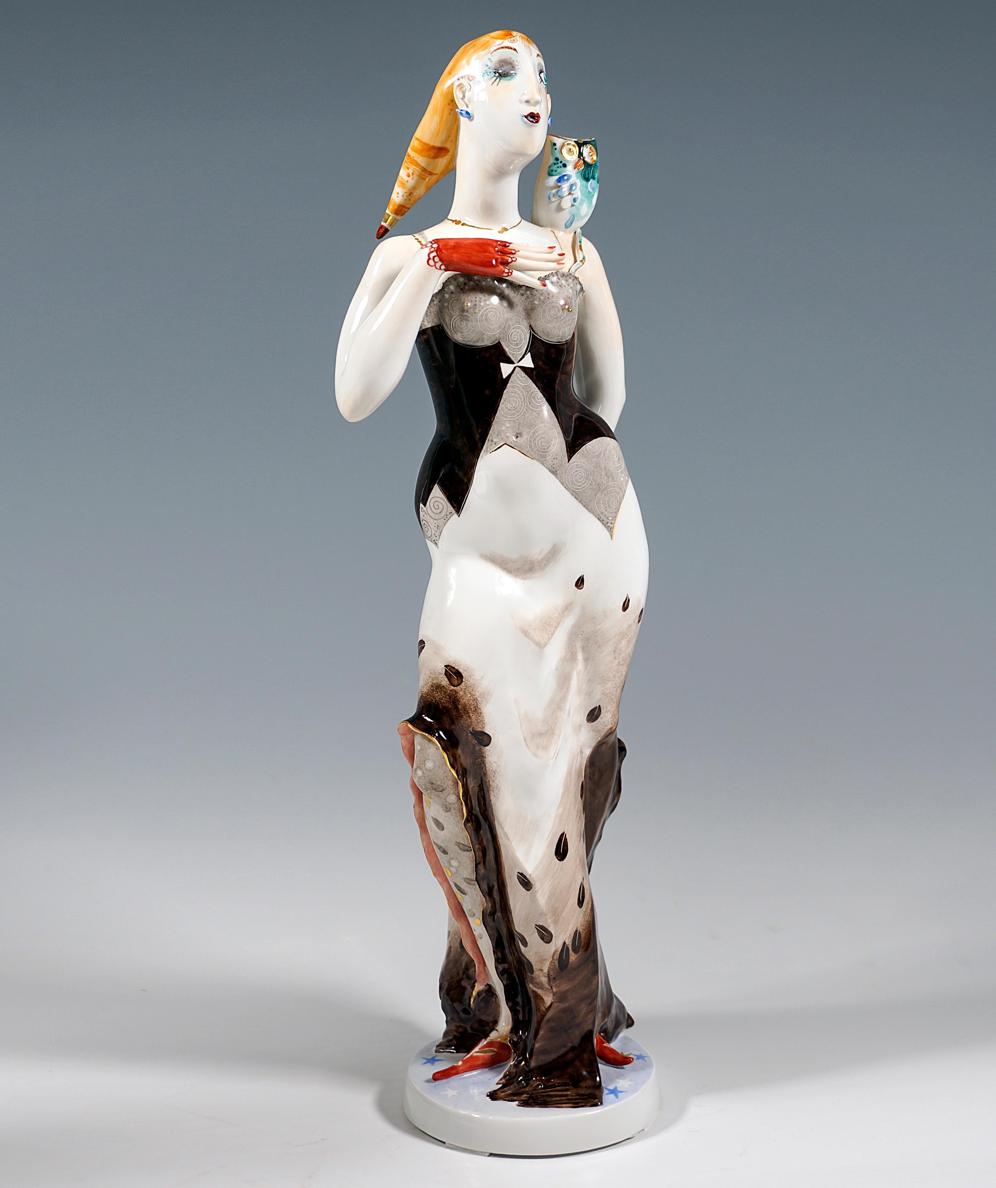 Porcelain Meissen Large Pair of Allegory Figurines Day & Night by Silvia Kloede, Ca 2007 For Sale
