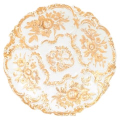 Meissen. Large porcelain dish with gilt ornamentation. Late 19th C.
