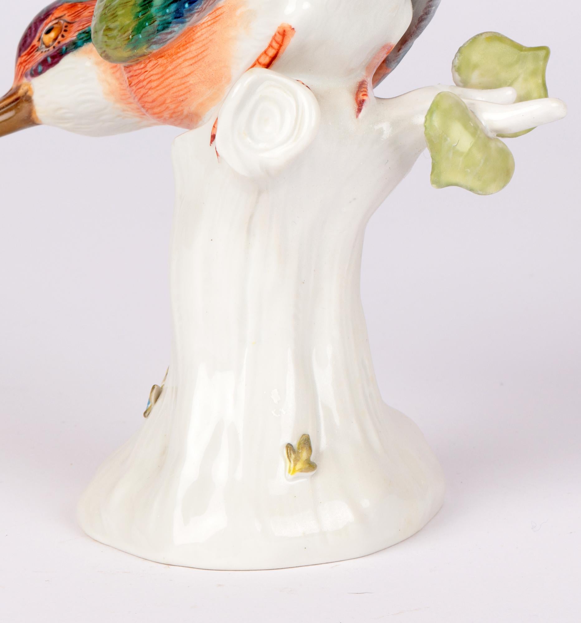 Mid-Century Modern Meissen Large Porcelain Figure of a Kingfisher