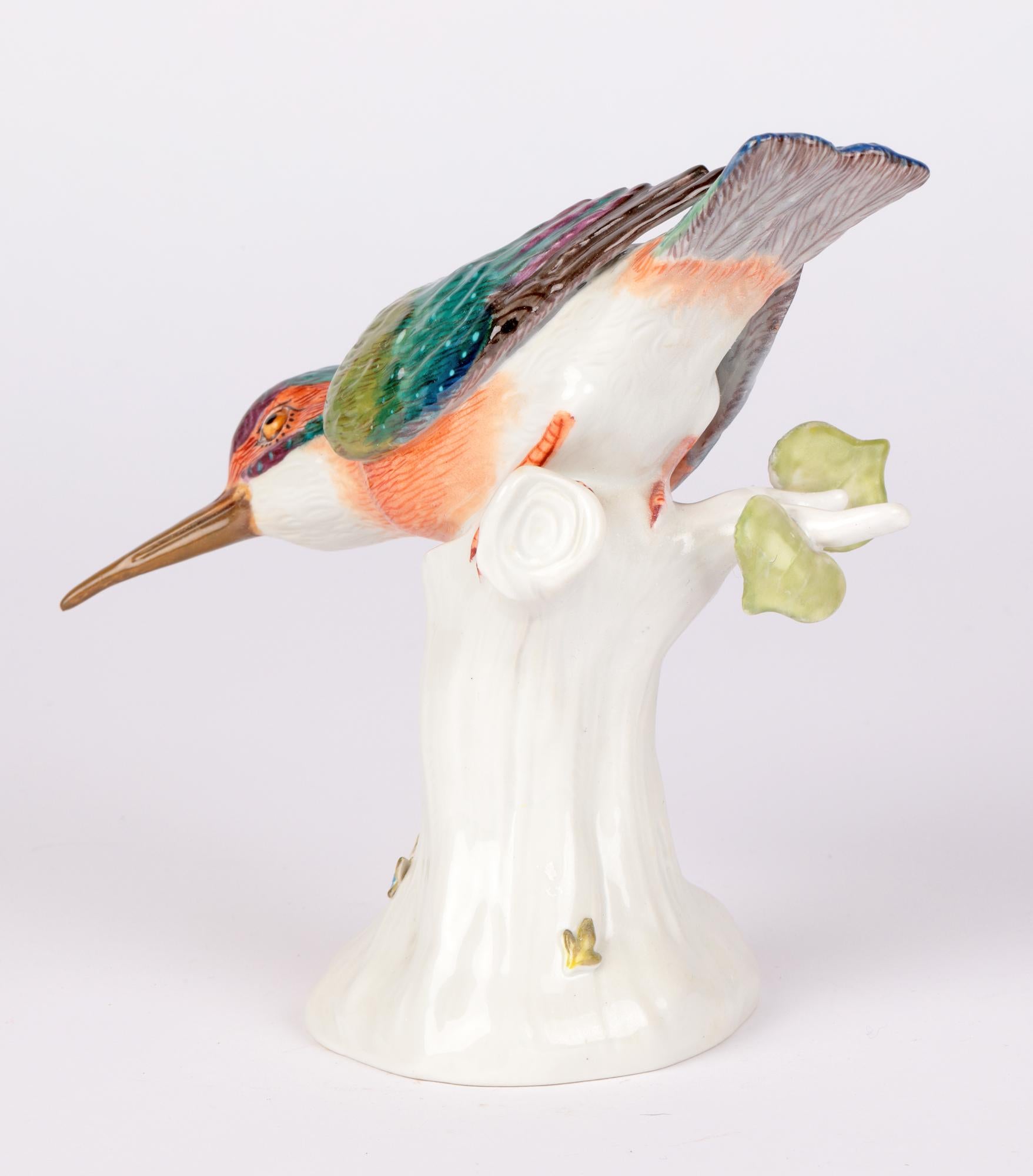20th Century Meissen Large Porcelain Figure of a Kingfisher