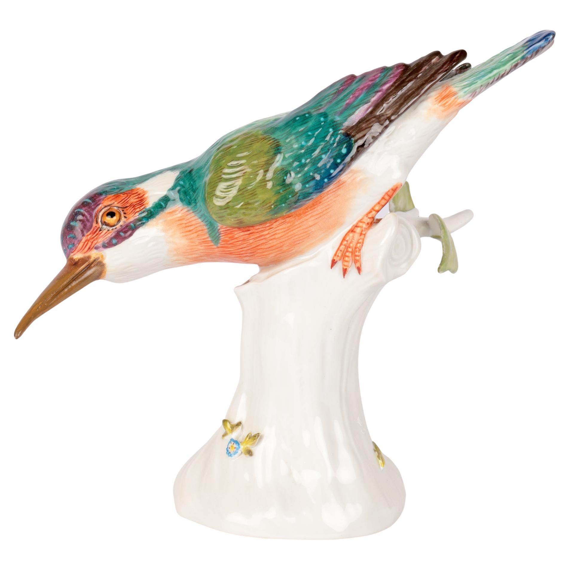 Meissen Large Porcelain Figure of a Kingfisher