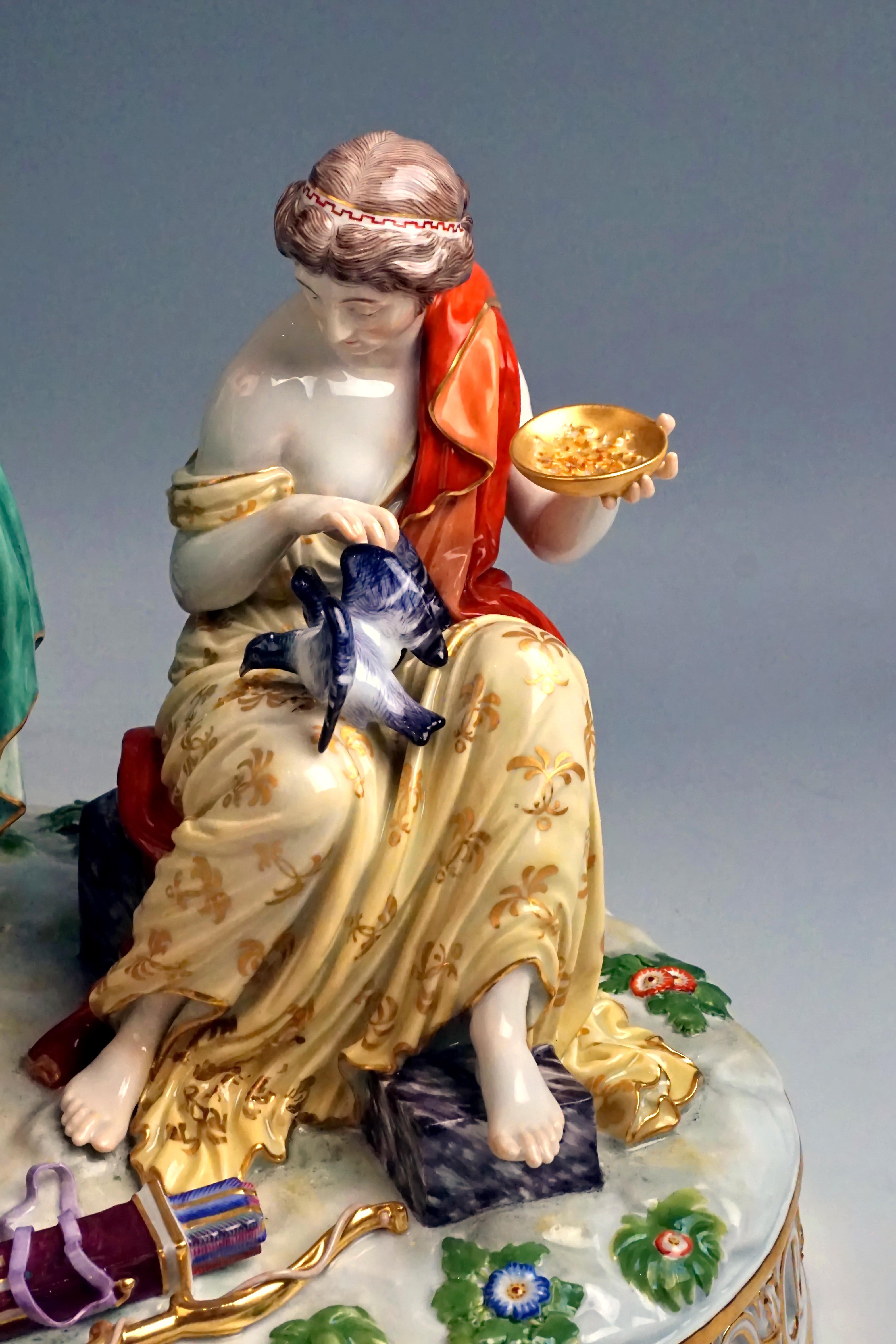 Meissen Large Porcelain Figurine Group 'Cupid Is Tied Up' by Juechtzer In Good Condition In Vienna, AT