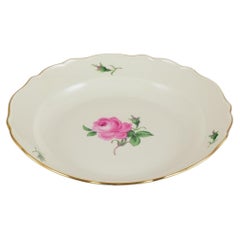 Antique Meissen, large round "Pink Rose" serving platter.