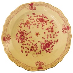 Plato redondo grande de Meissen con motivo indio púrpura de Meissen