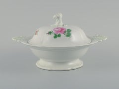 Meissen, Large Round Tureen with Lid, Hand Painted with Flowers, Late 19th C.