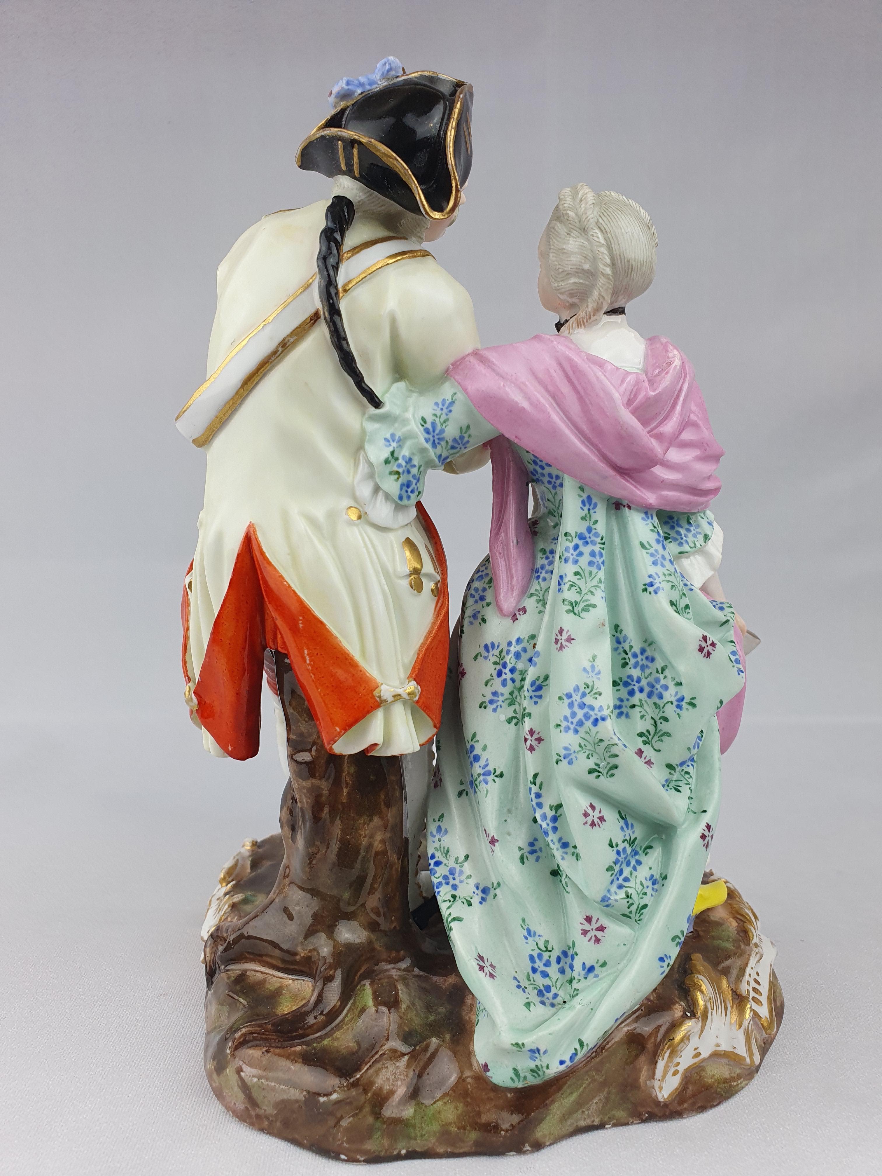 Meissen Loving Group of Soldier and Companion modelled by Schoenheit

Inscribed E13
Height 19cm
Circa 1840.

----SHIPPING - 
Please contact us for a competitively priced shipping quote.
