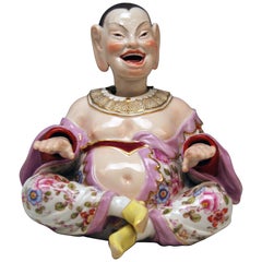 Antique Meissen Male Buddha Movable Hands Head Tongue by Kändler Model 153 made