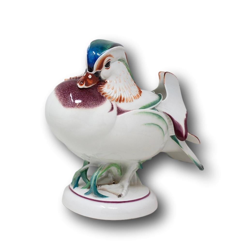Hand-Crafted Meissen Mandarin Duck Max Esser Art Deco For Sale