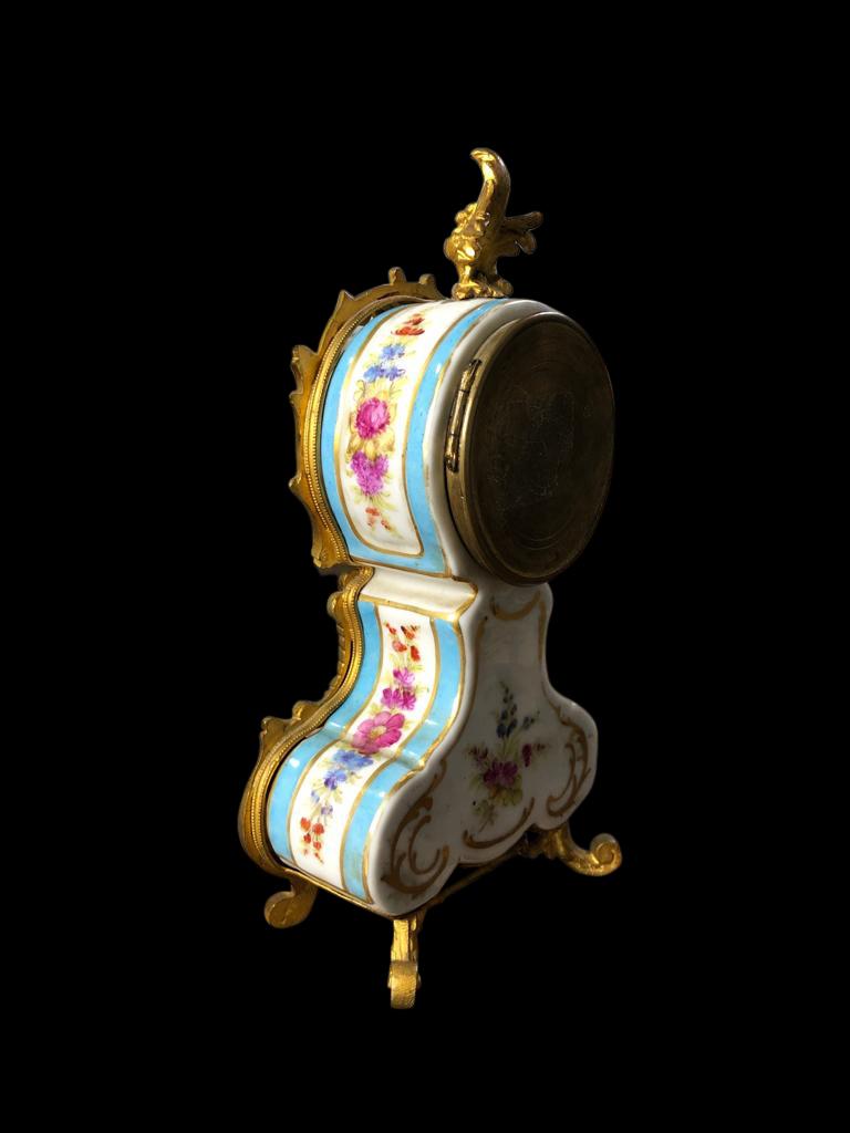 Porcelain Meissen Mantle Table Clock, 19th Century For Sale