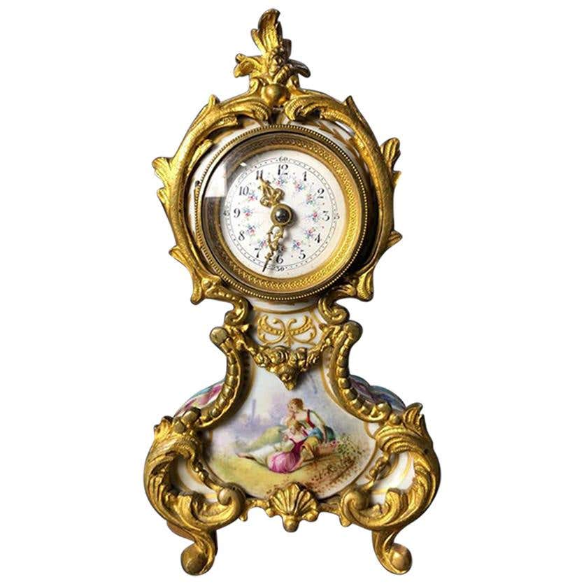 Meissen Mantle Table Clock, 19th Century For Sale at 1stDibs