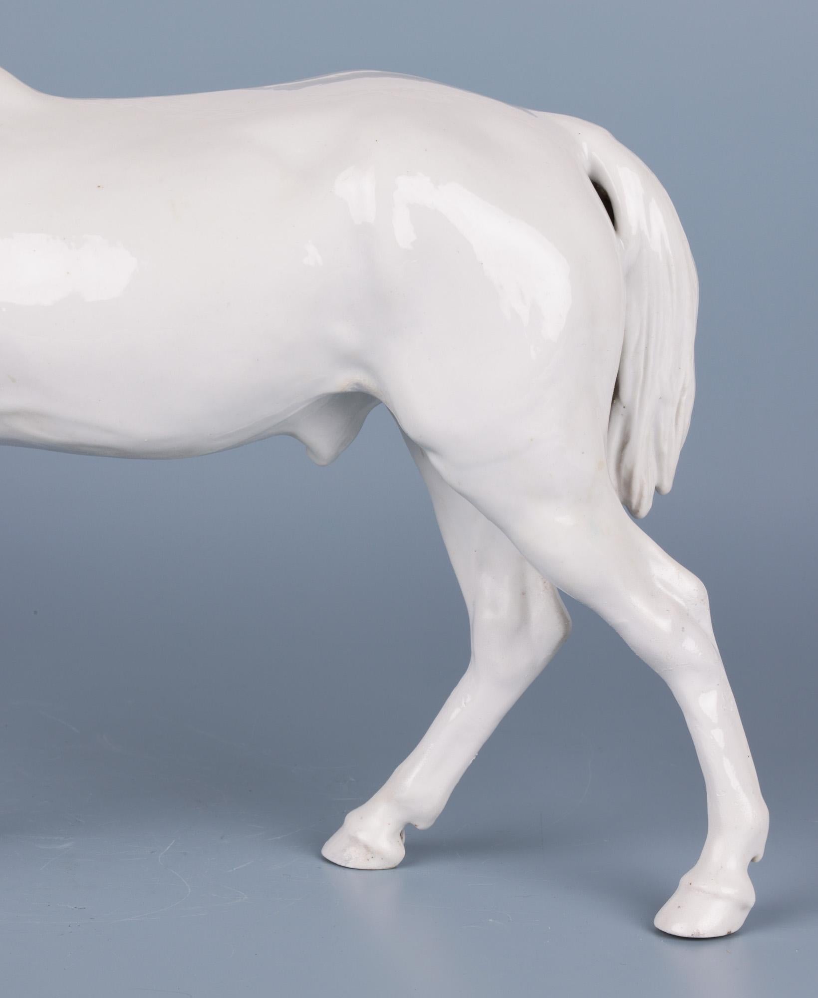 Glazed Meissen Marcolini Blanc de Chine Porcelain Figure of a Stallion