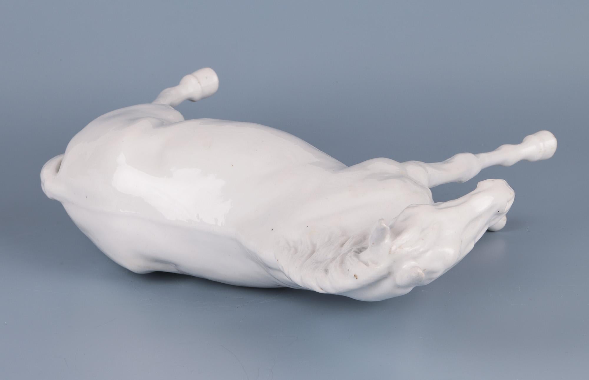 Late 18th Century Meissen Marcolini Blanc de Chine Porcelain Figure of a Stallion