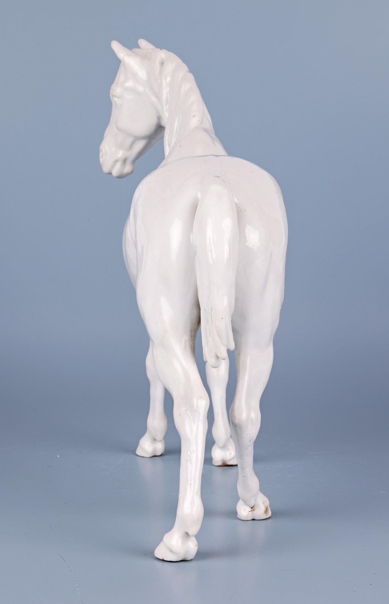 Meissen Marcolini Blanc de Chine Porcelain Figure of a Stallion 1