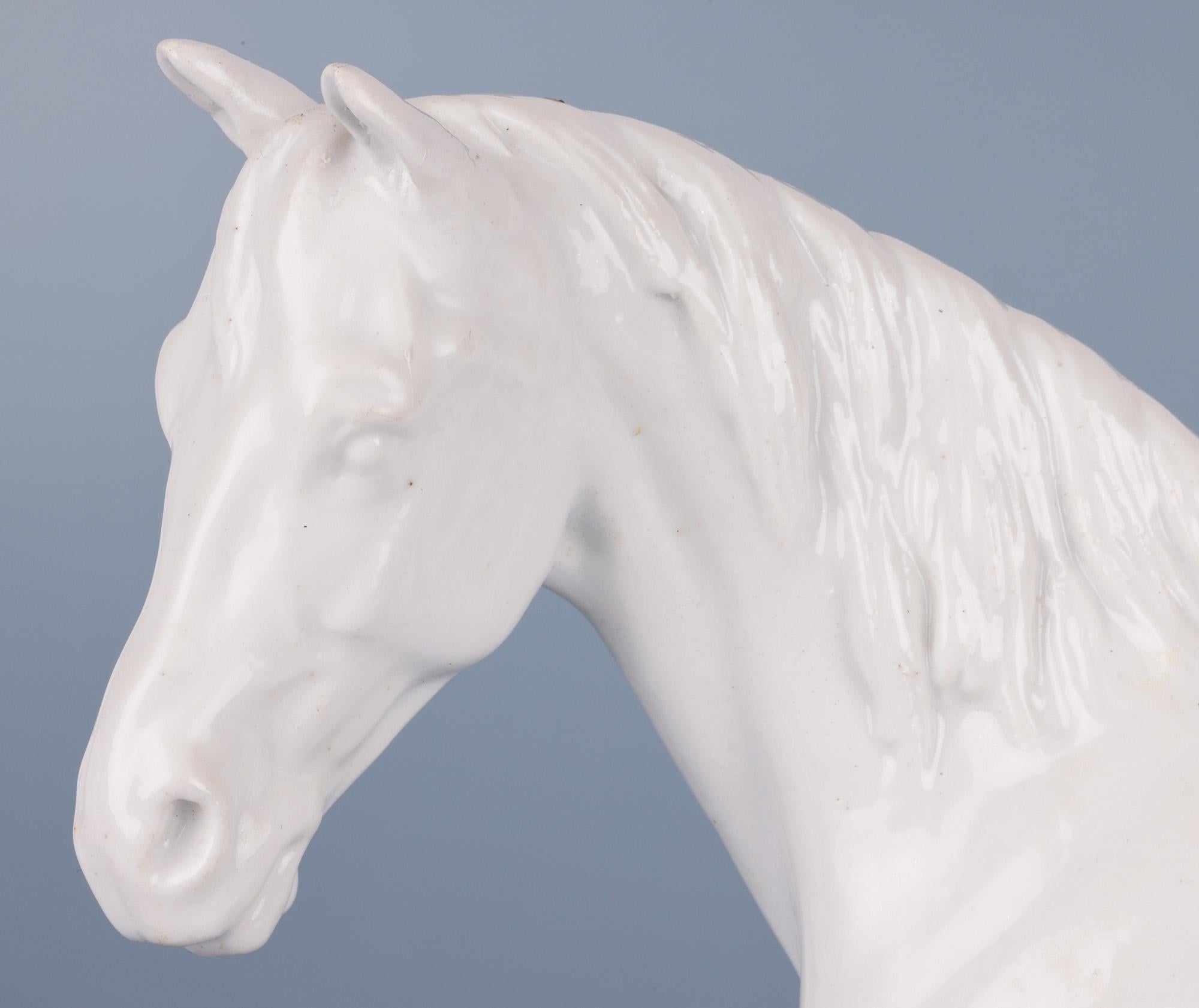 Meissen Marcolini Blanc de Chine Porcelain Figure of a Stallion 2
