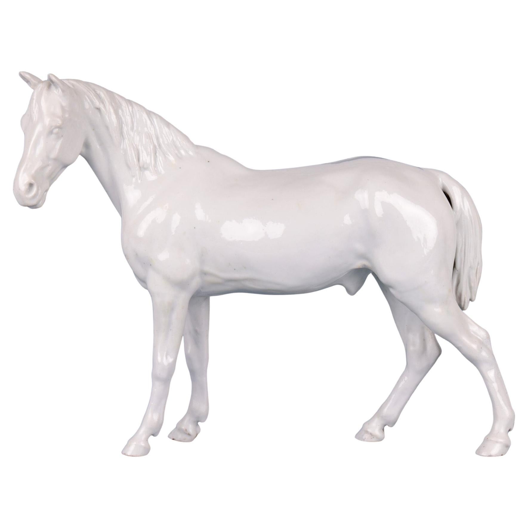Meissen Marcolini Blanc de Chine Porcelain Figure of a Stallion