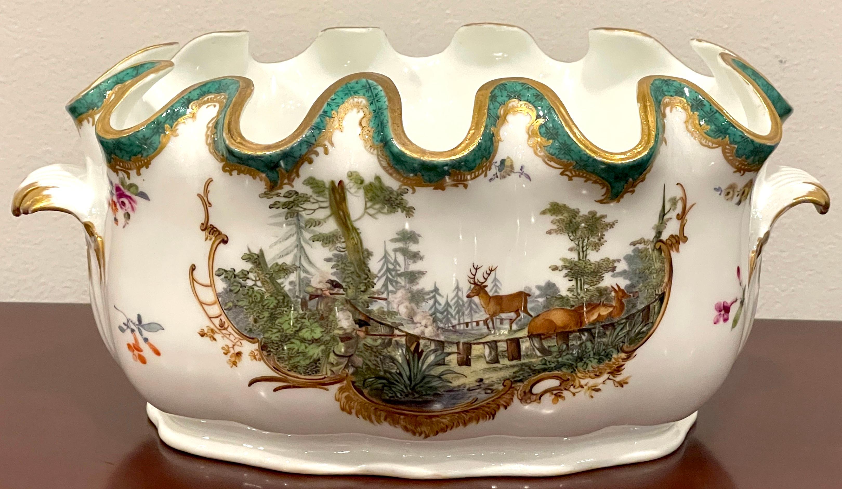 Meissen Marcolini Period Monteith Bowl, Equestrian Hunt Motif 6