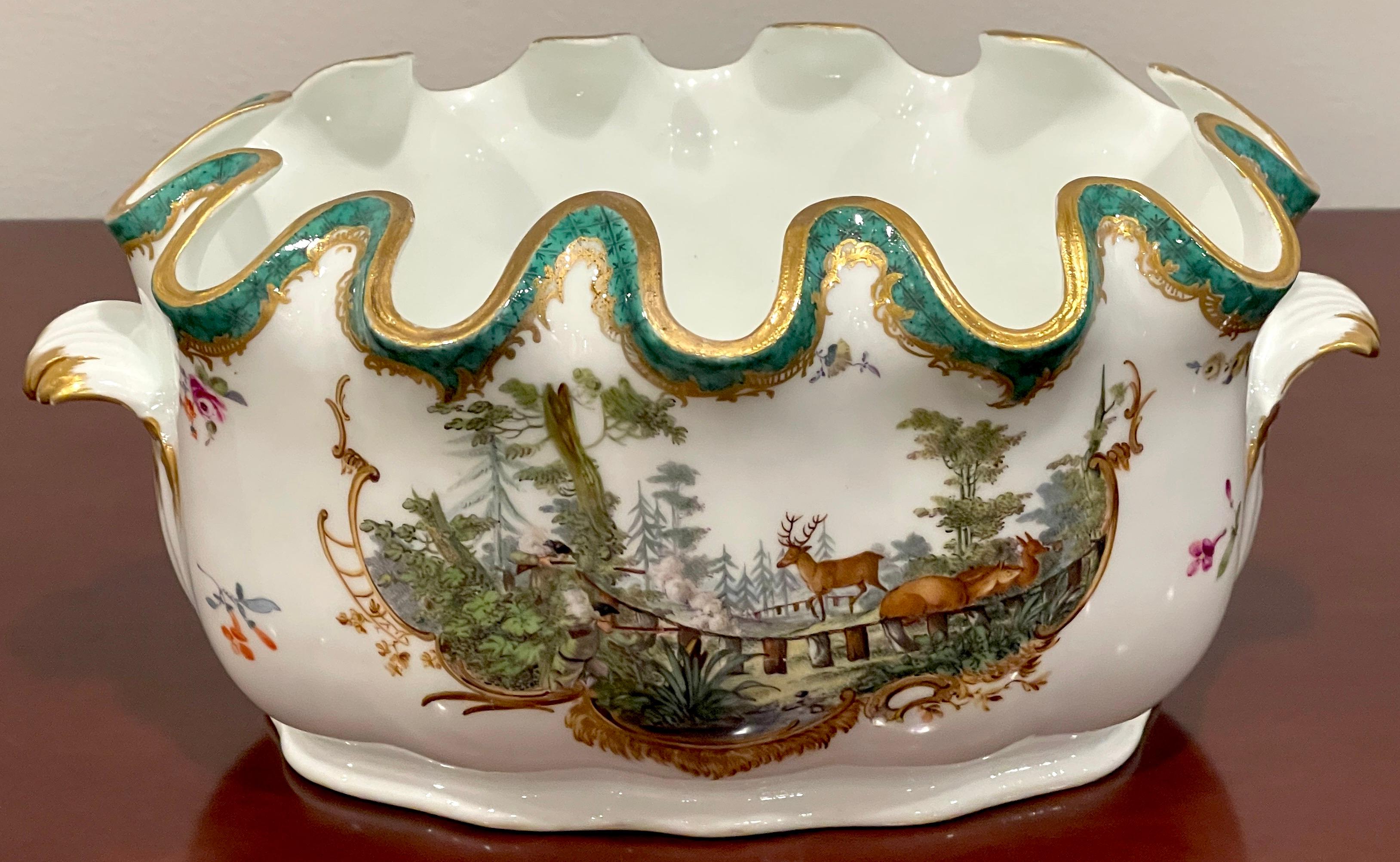 Meissen Marcolini Period Monteith Bowl, Equestrian Hunt Motif 1