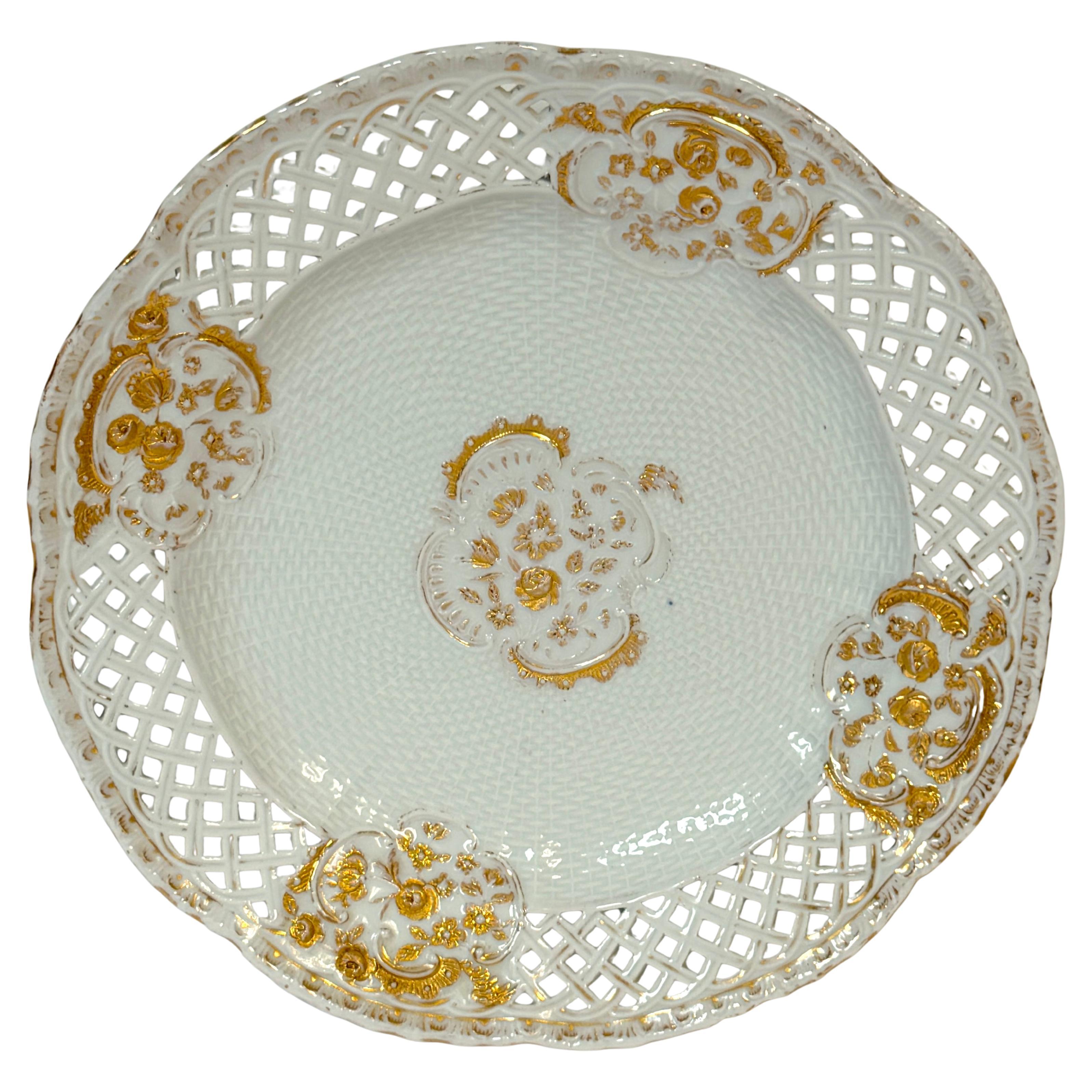 Meissen Marcolini-Period Reticulated Porcelain Plate, Circa (1774–1814) en venta