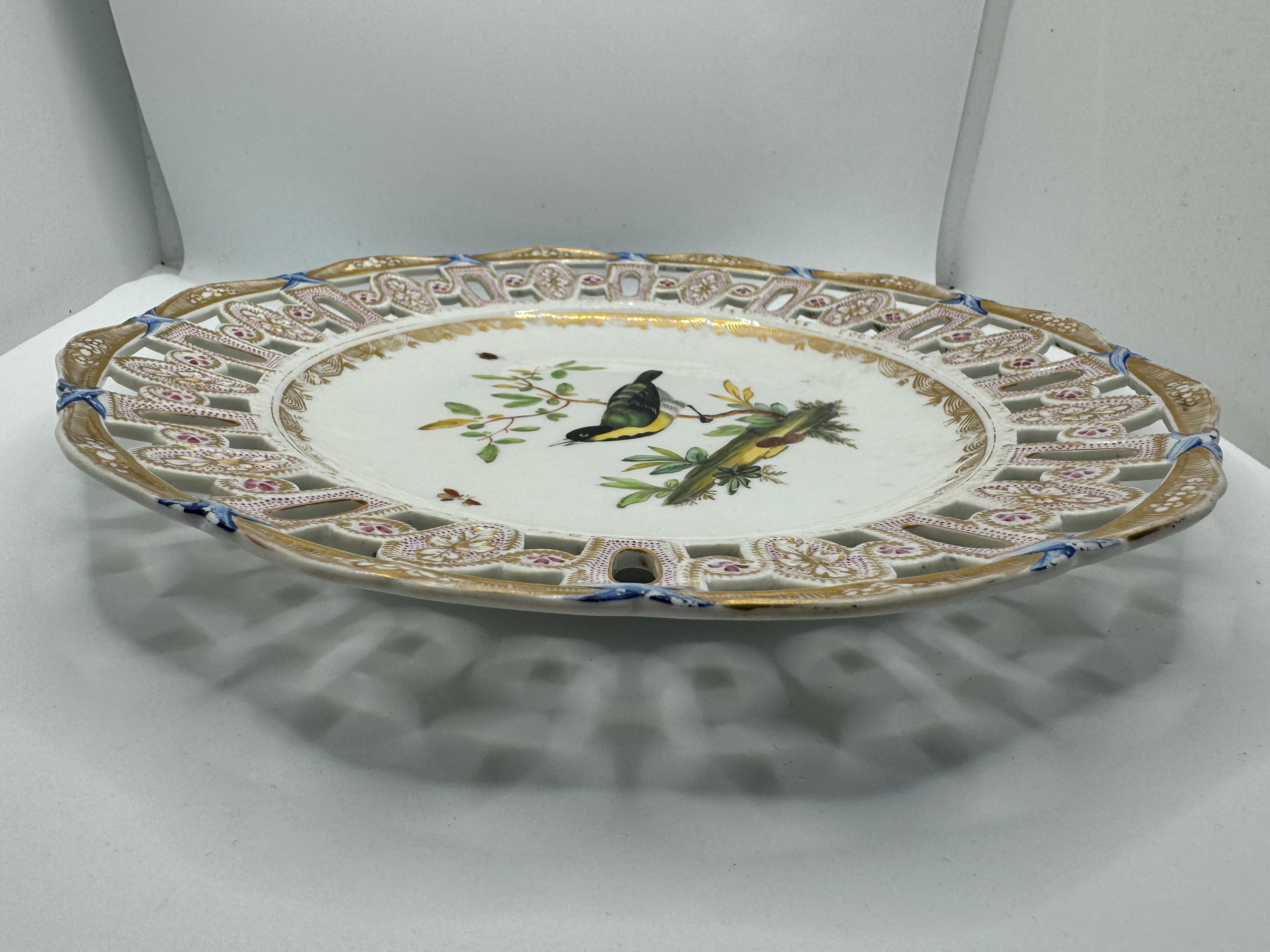 Meissen Marcolini Reticulated Plate with Bird and Insect Decoration en vente 5