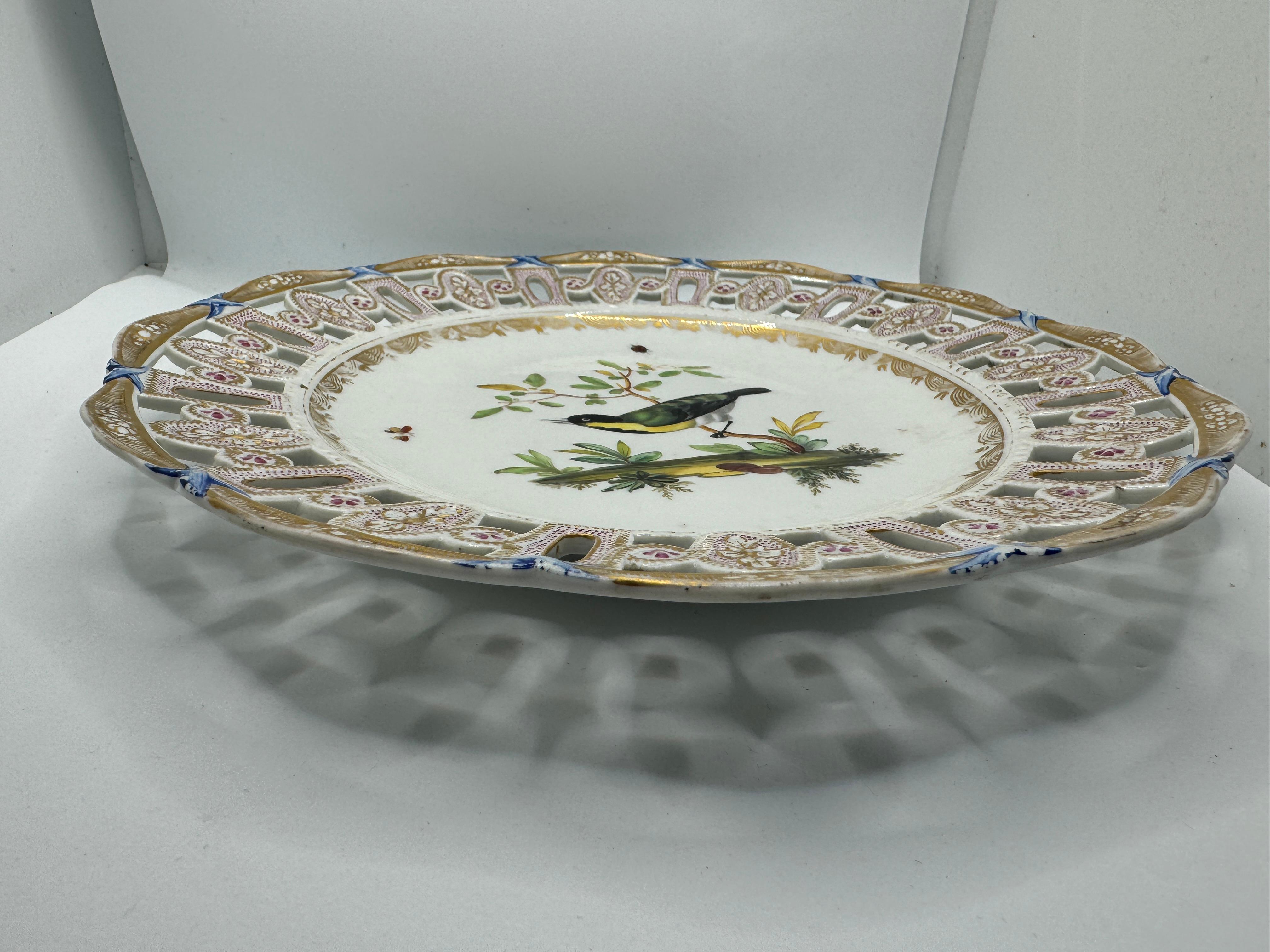 Meissen Marcolini Reticulated Plate with Bird and Insect Decoration en vente 6