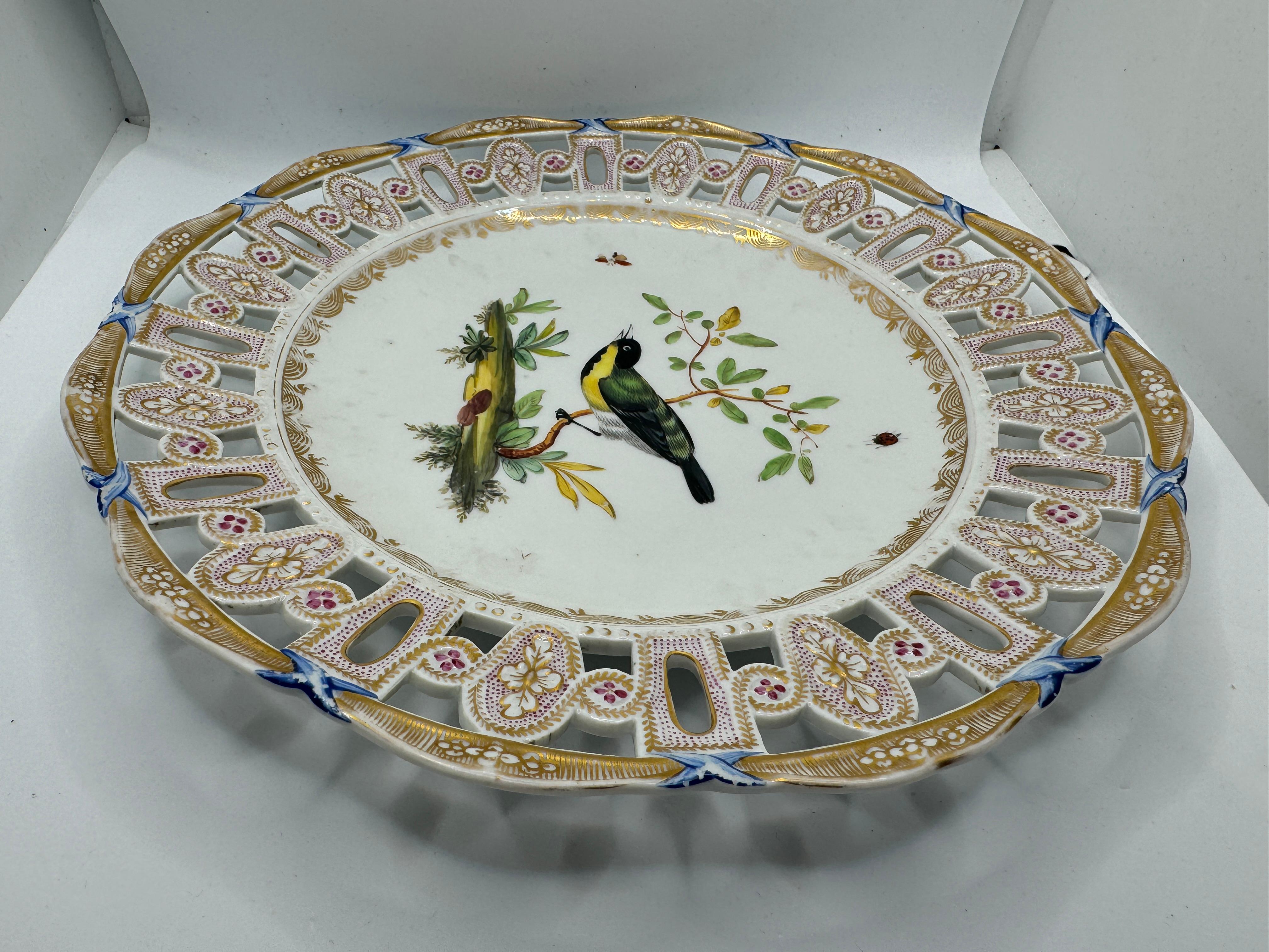 Meissen Marcolini Reticulated Plate with Bird and Insect Decoration en vente 8