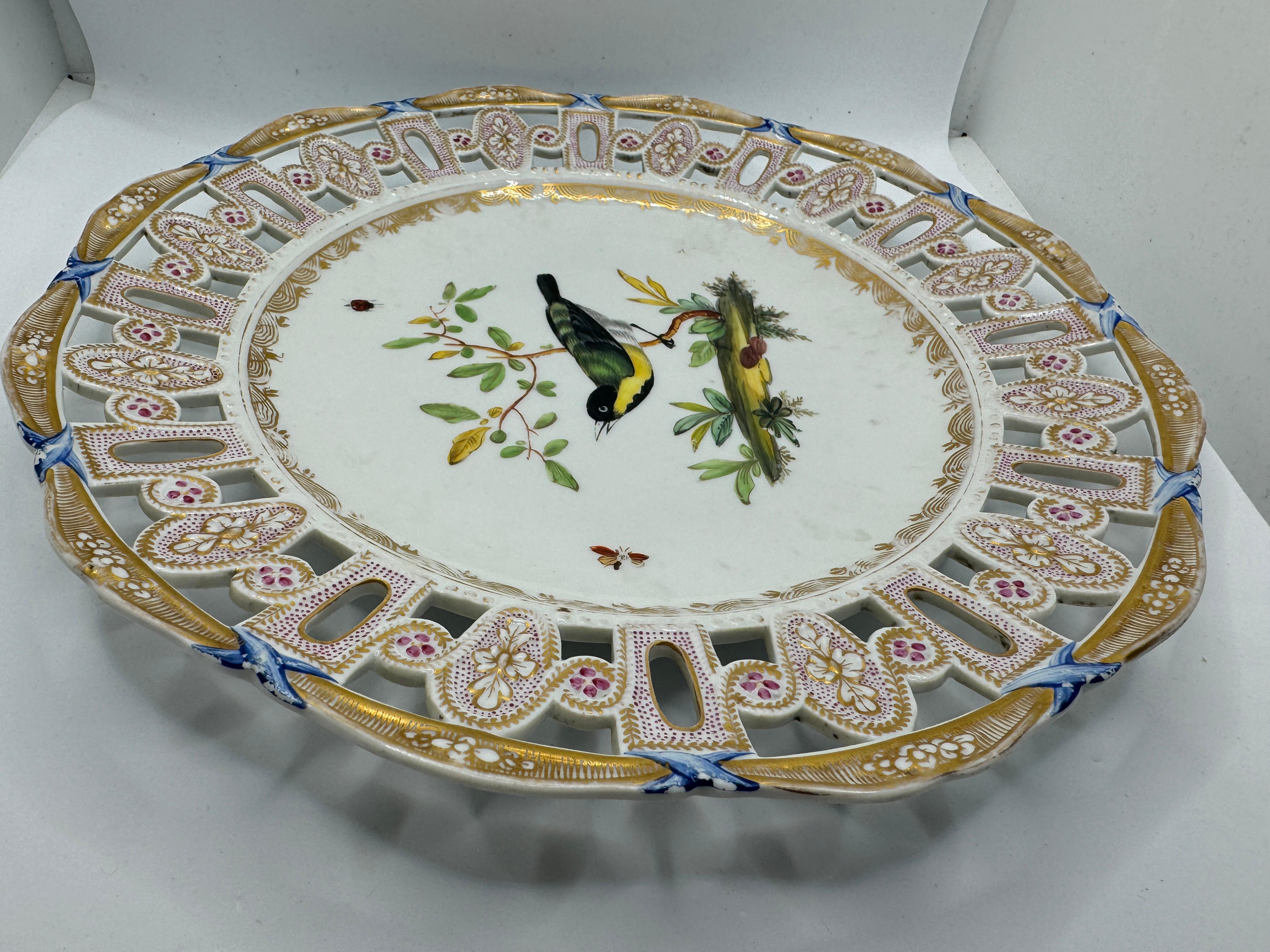Meissen Marcolini Reticulated Plate with Bird and Insect Decoration en vente 10